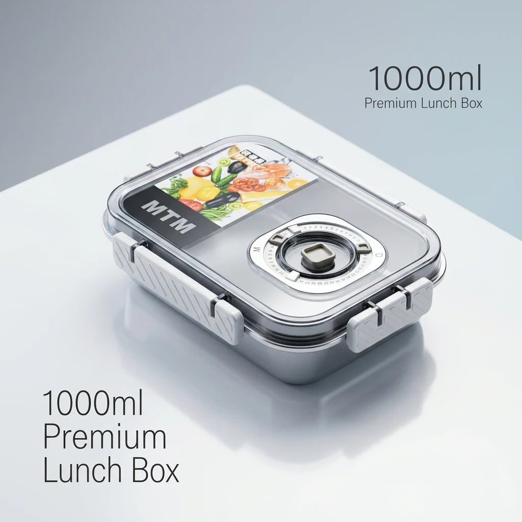 MTM large 2200ml rectangular stainless steel container with lid