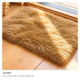 Golden premium faux sheep fur mat 16 x 24 inches