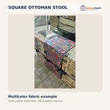 Square ottoman – vibrant printed upholstery, supplier video still