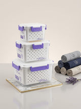 Fresh Box set with purple locking clips – illustrative color image