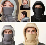 Supplier photo: black fleece lined winter hood with face mask