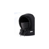 Black winter hood with integrated face mask – color variant visual