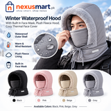 Winter Waterproof Hood with Face Mask – NexusMart.pk branded main product image, thermal fleece and four available colors