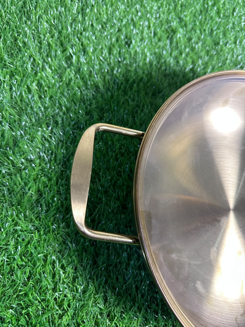 Actual Golden Steel Karahi with Glass Lid – real product photo 1