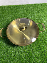 Actual Golden Steel Karahi with Glass Lid – real product photo 10