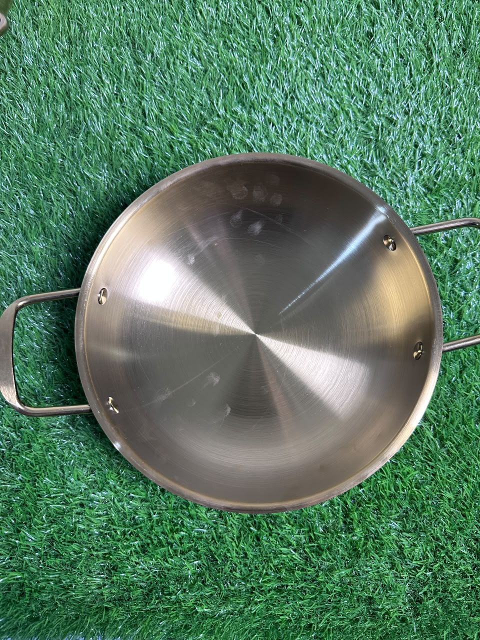 Actual Golden Steel Karahi with Glass Lid – real product photo 3