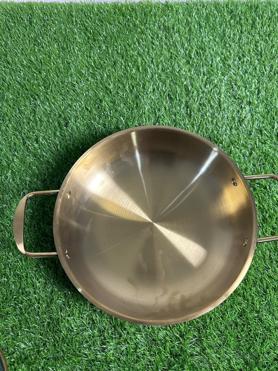 Actual Golden Steel Karahi with Glass Lid – real product photo 6