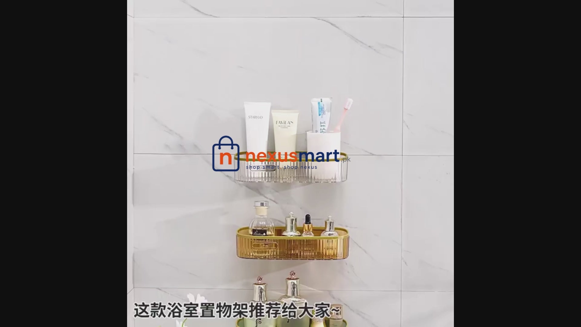 Luxury Acrylic Wall Mounted Bathroom Corner Shelf Organizer | Shampoo & Cosmetic Storage Rack