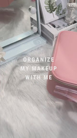 Smart LED Makeup Organizer Bag with Lighted Mirror