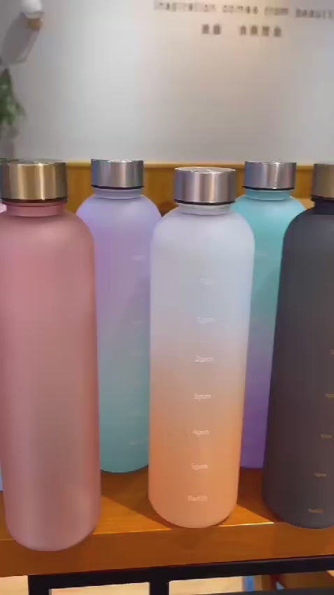 1L Time Marker Water Bottle – Motivational Sports Bottle