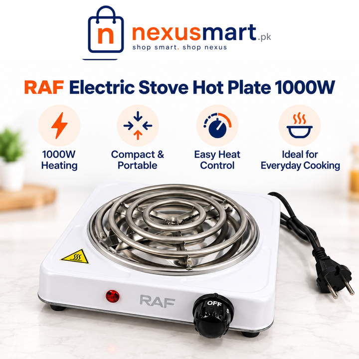 RAF Single Electric Hot Plate 1000W – Portable Stove