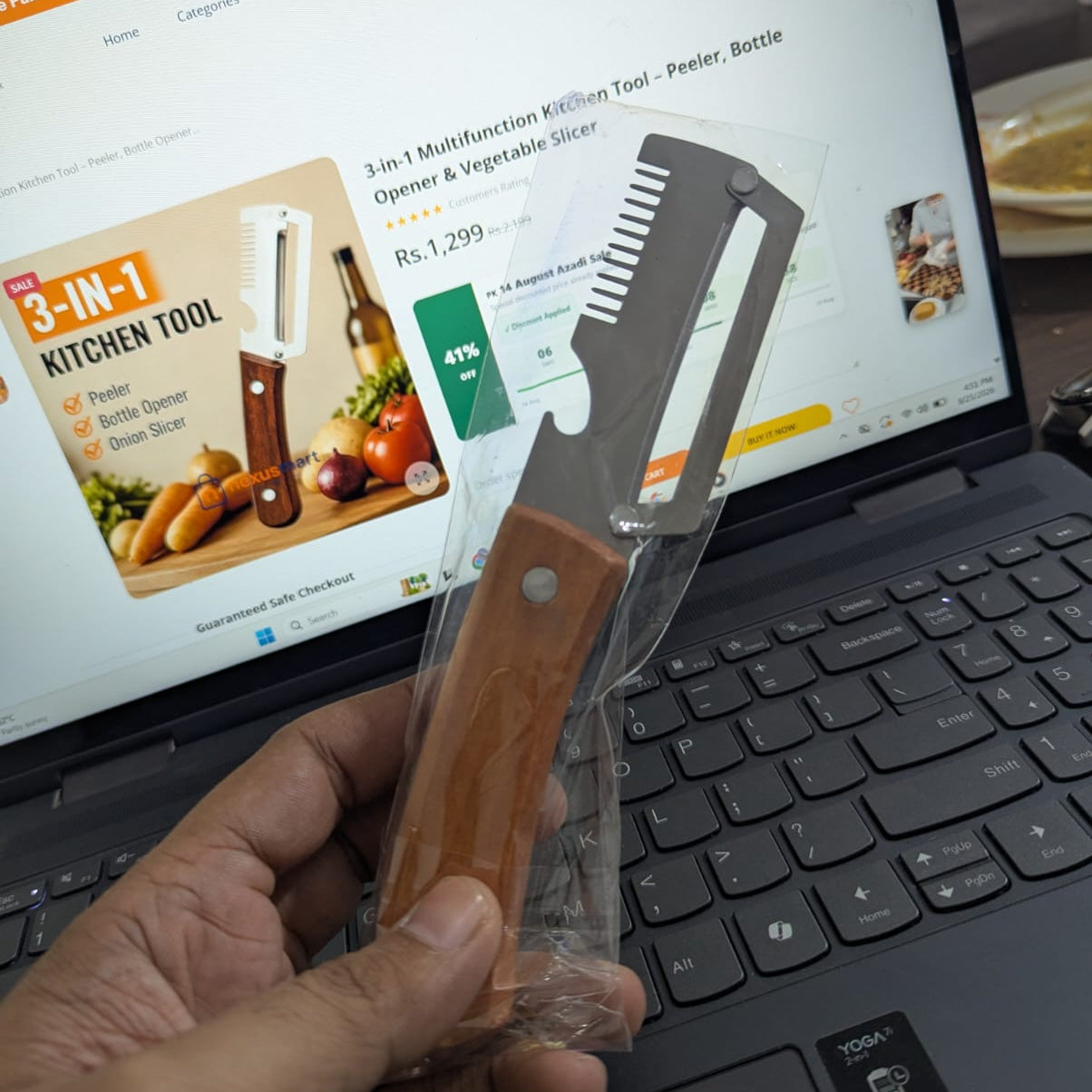 3-in-1 Multifunction Kitchen Tool – Peeler, Bottle Opener & Vegetable Slicer