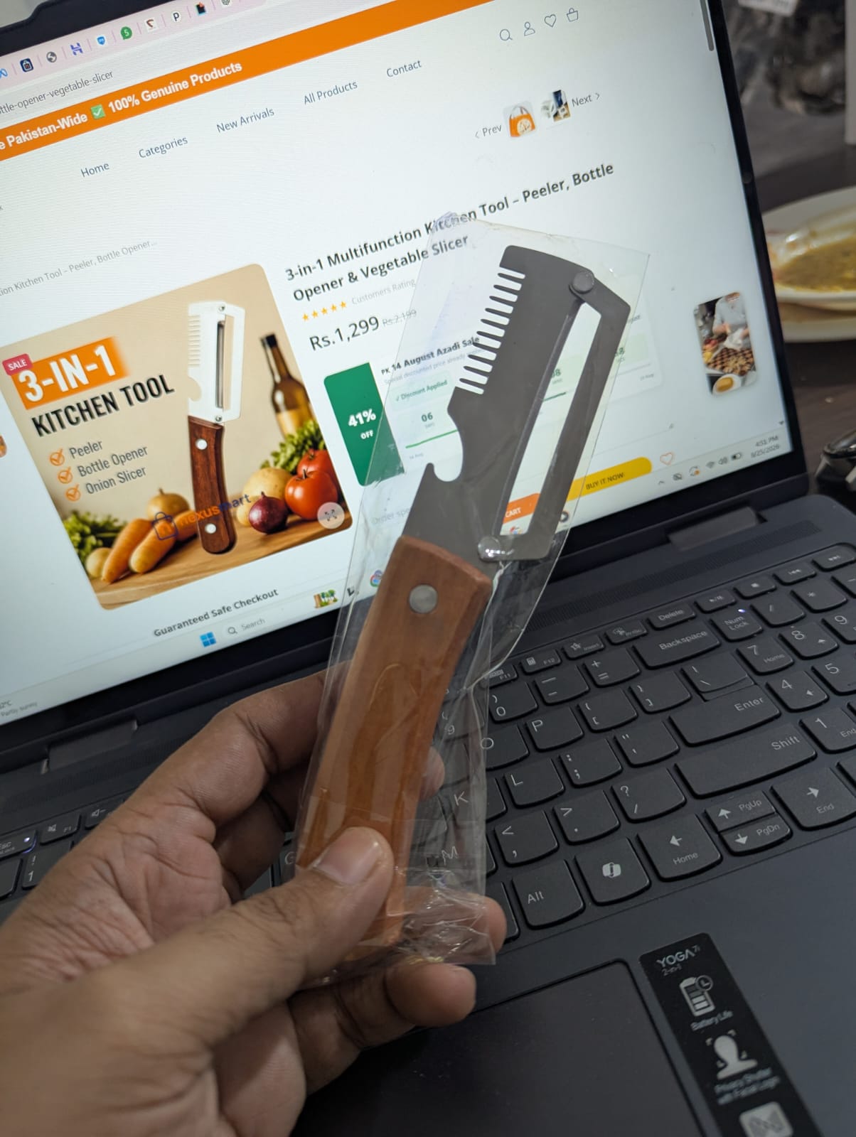3-in-1 Multifunction Kitchen Tool – Peeler, Bottle Opener & Vegetable Slicer