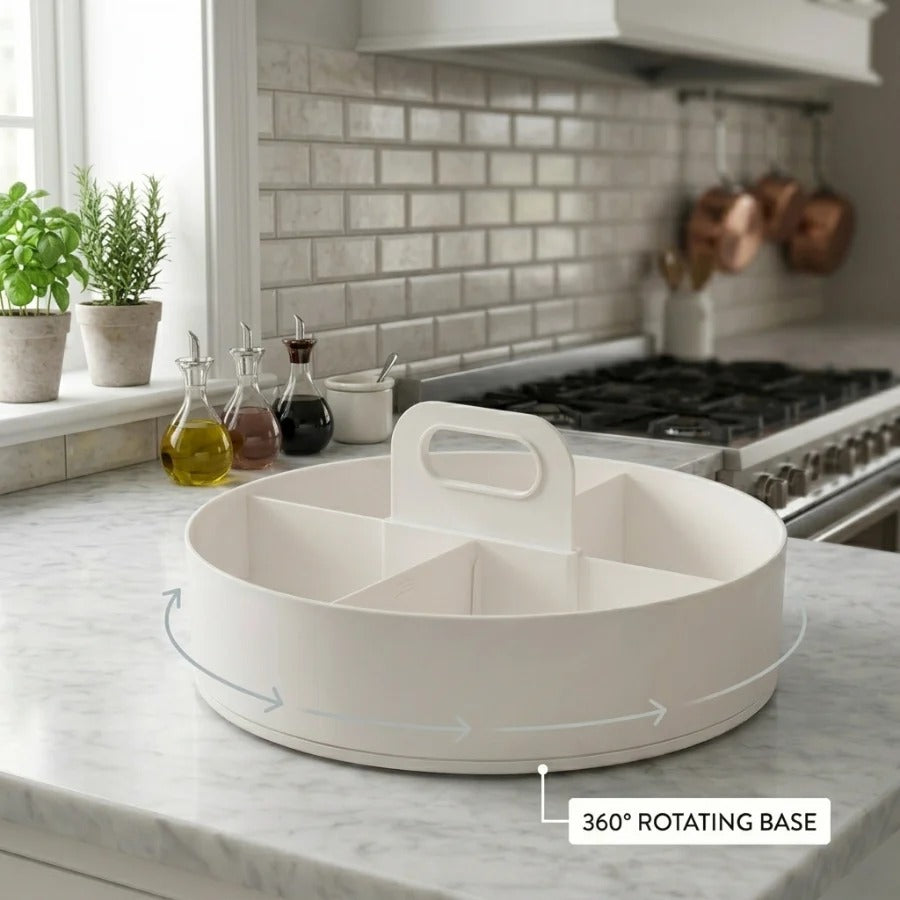 360 degree rotating base on countertop