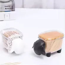 Sheep Shaped Cotton Swab Holder - Cute Storage Bin