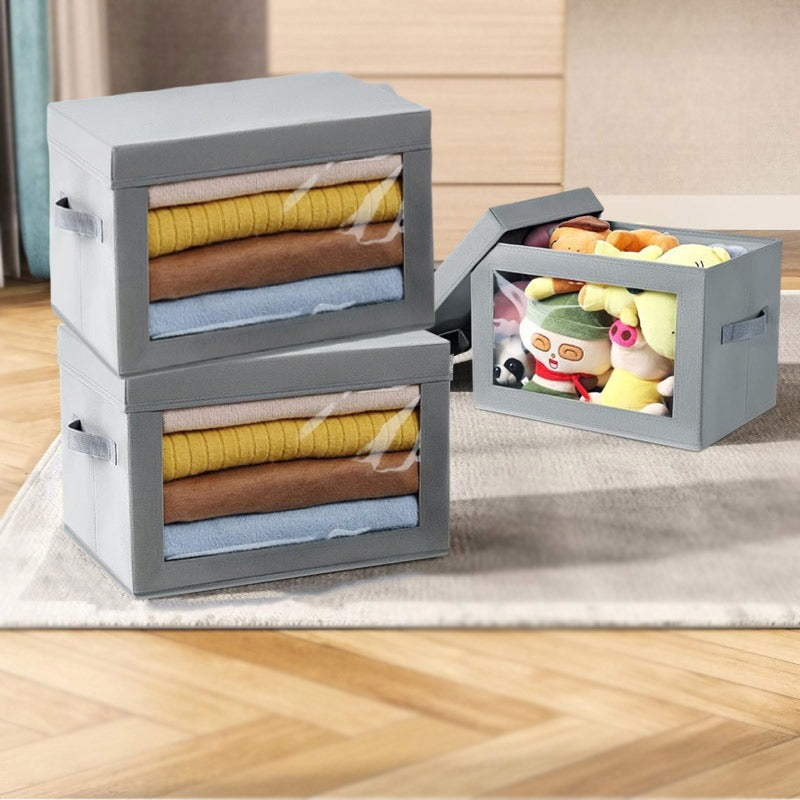 Stackable Fabric Storage Bin Zipper Lid Nexusmart view 2 - Nexusmart Pakistan
