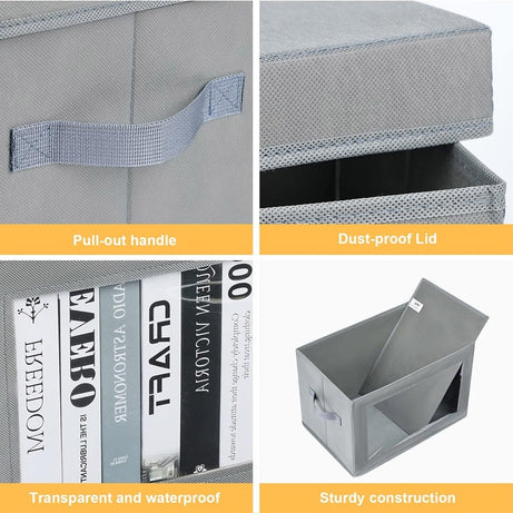 Stackable Fabric Storage Bin Zipper Lid Nexusmart view 4 - Nexusmart Pakistan