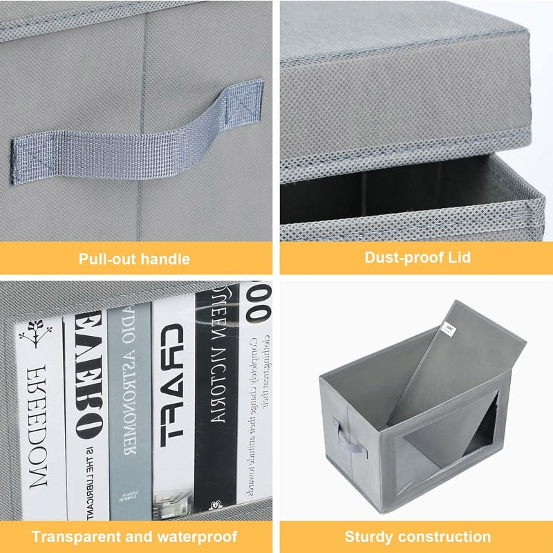 Stackable Fabric Storage Bin Zipper Lid Nexusmart view 4 - Nexusmart Pakistan
