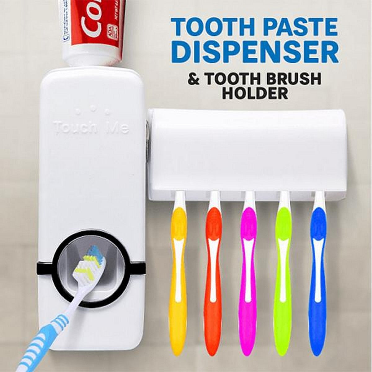Toothpaste Dispenser with Brush Holder Bathroom & Personal Care product image - Nexusmart Pakistan