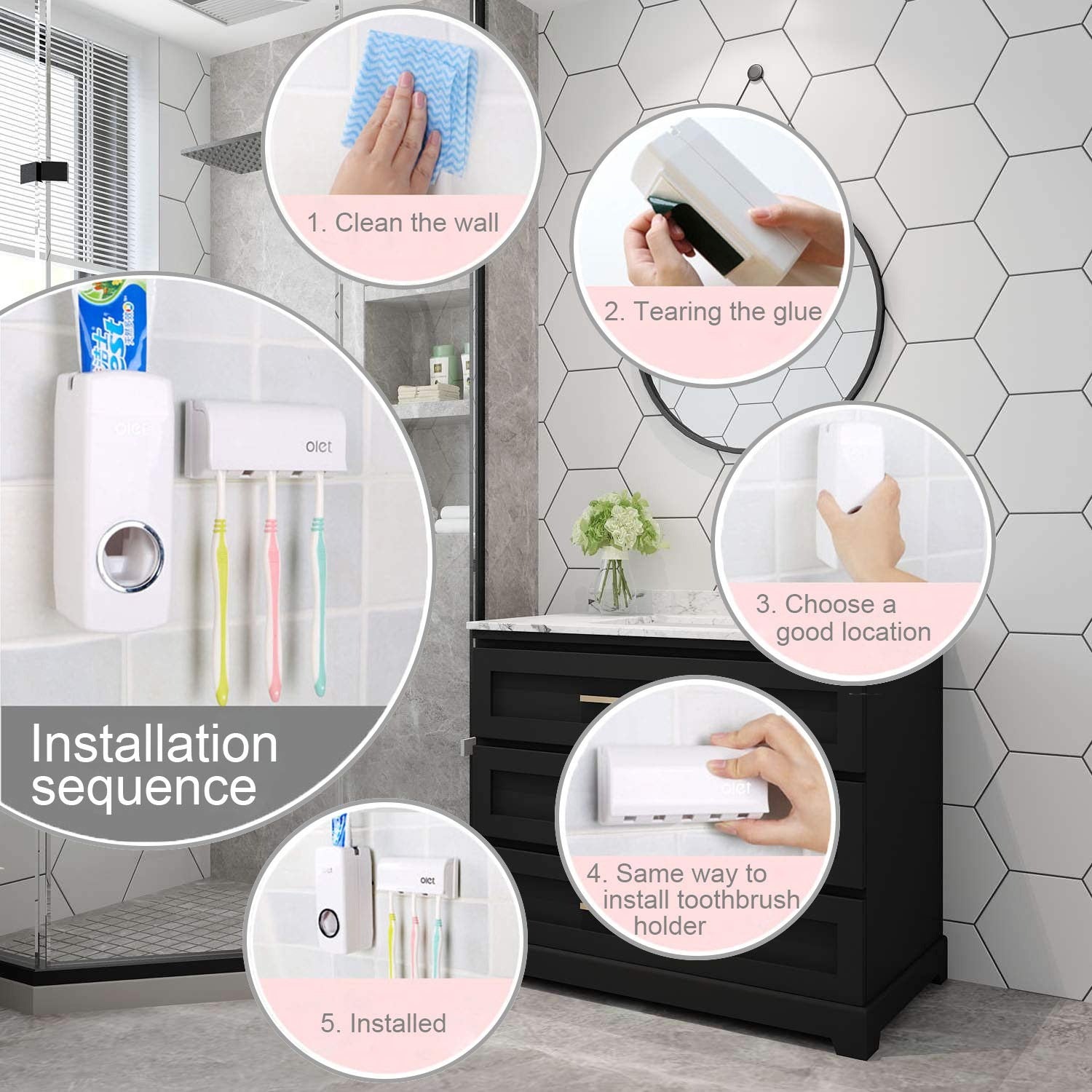Toothpaste Dispenser with Brush Holder Bathroom & Personal Care view 3 - Nexusmart Pakistan