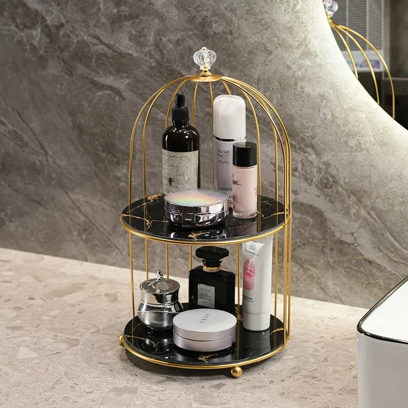 2 Tier Cosmetic Storage Rack with Elegant Design