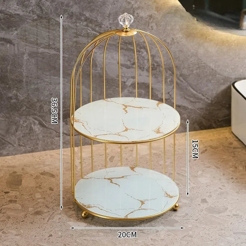 2 Tier Cosmetic Storage Rack with Elegant Design
