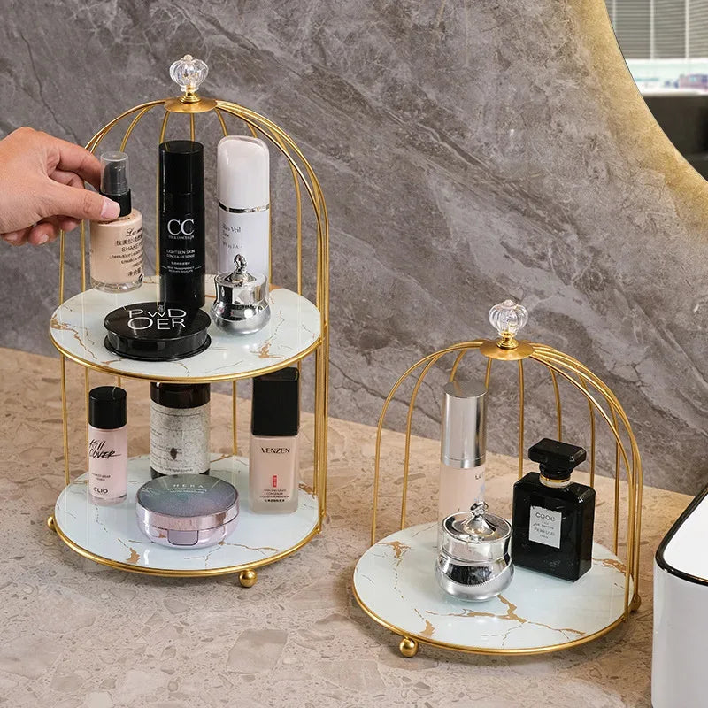 2-Tier Cosmetic Storage Rack – Elegant Makeup Organizer