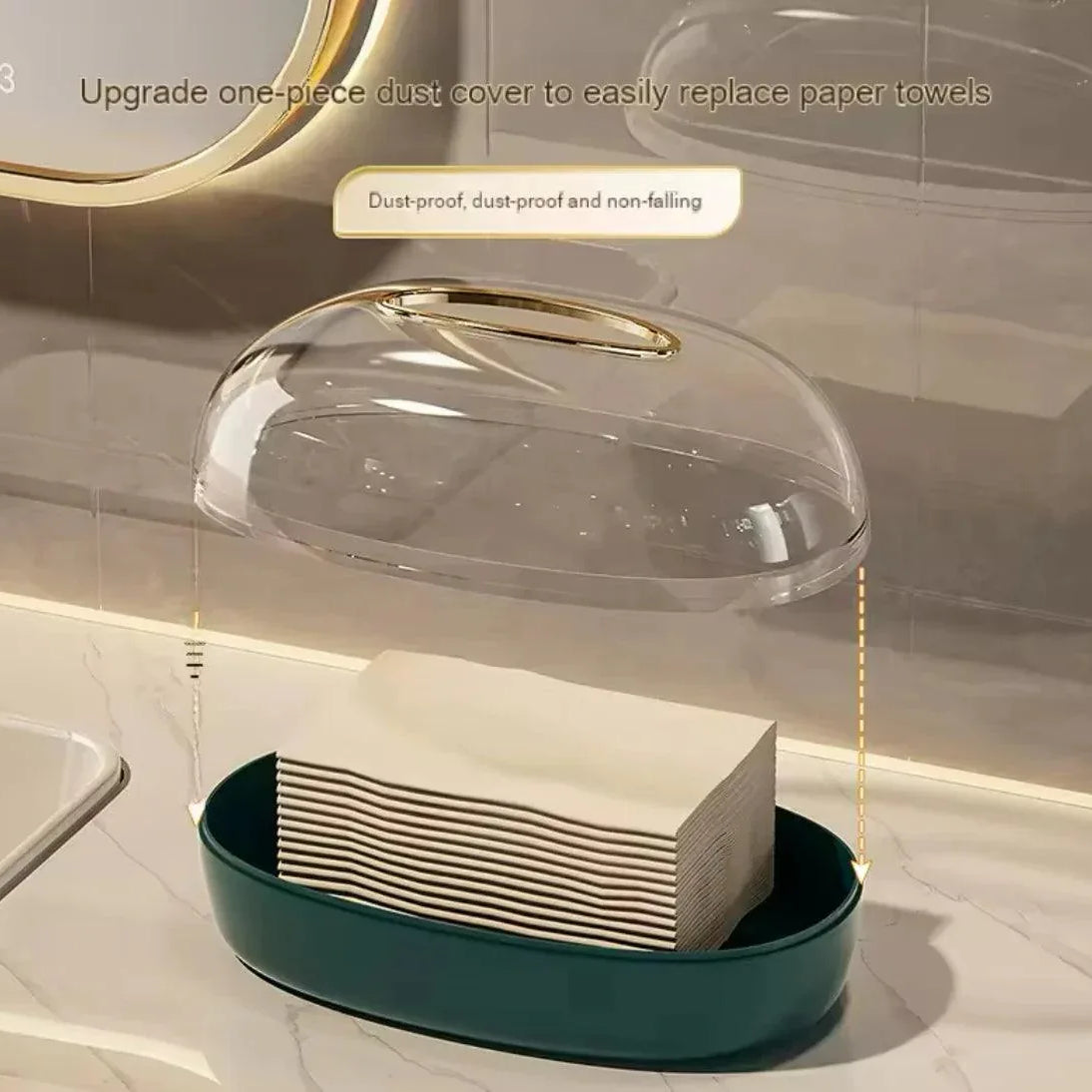 Acrylic Tissue Box Wall-Mounted Holder
