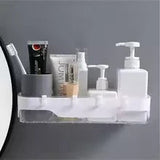 Wall-Mounted Bathroom Shelf with Storage Hooks