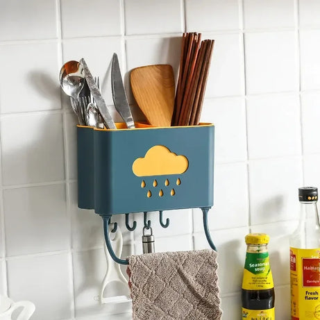 Wall Mounted Kitchen Organizer with Towel Rack