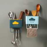 Wall Mounted Kitchen Organizer with Towel Rack