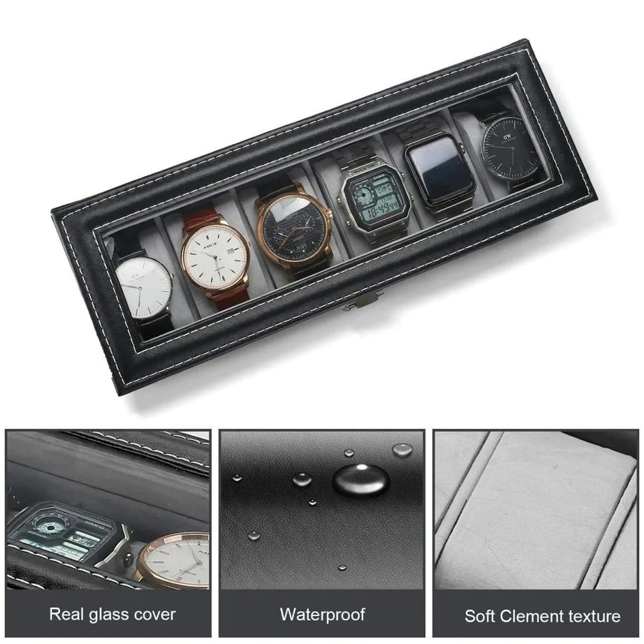 Leather Watch Box Multi-Grid Storage Nexusmart view 2 - Nexusmart Pakistan