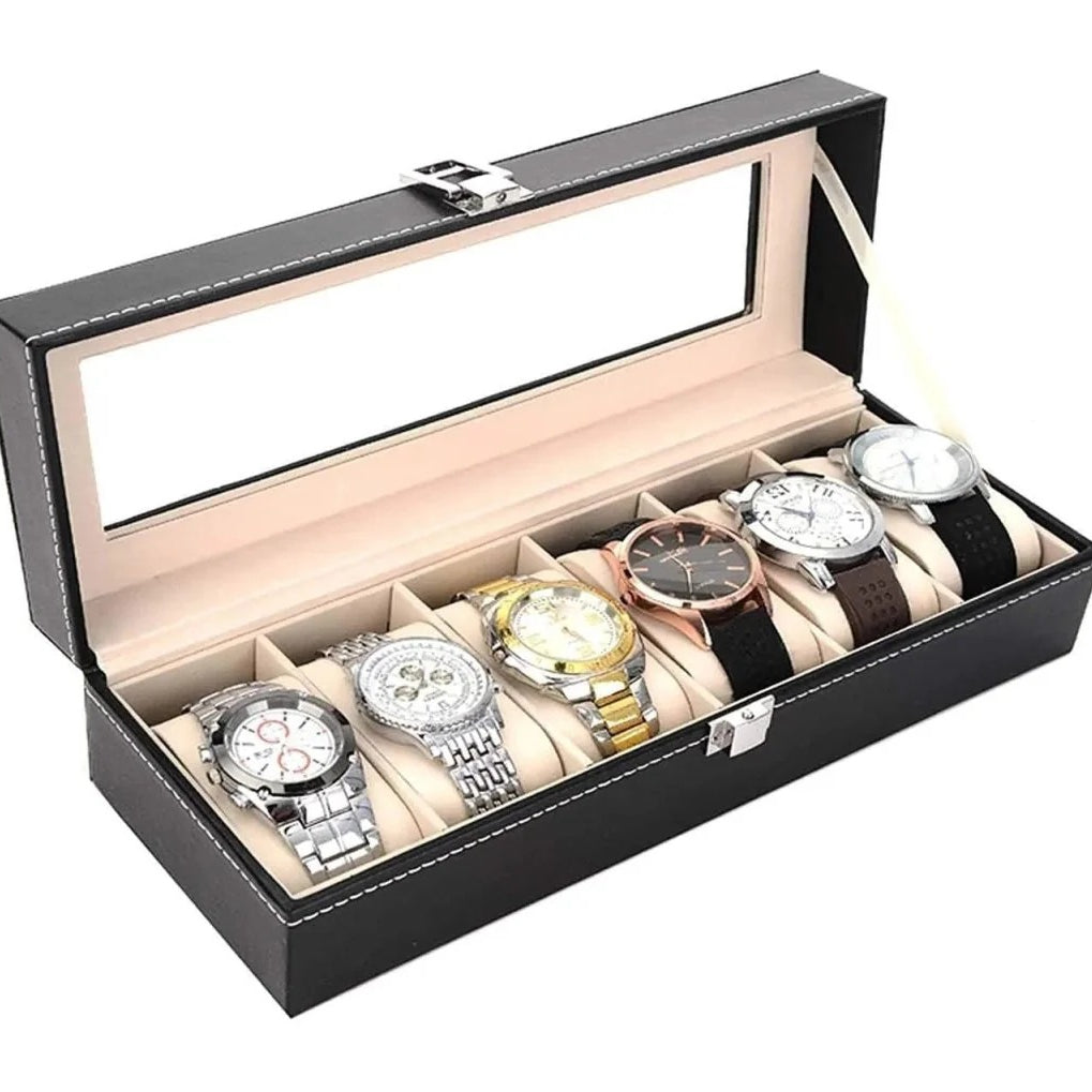 Leather Watch Box Multi-Grid Storage Nexusmart view 3 - Nexusmart Pakistan
