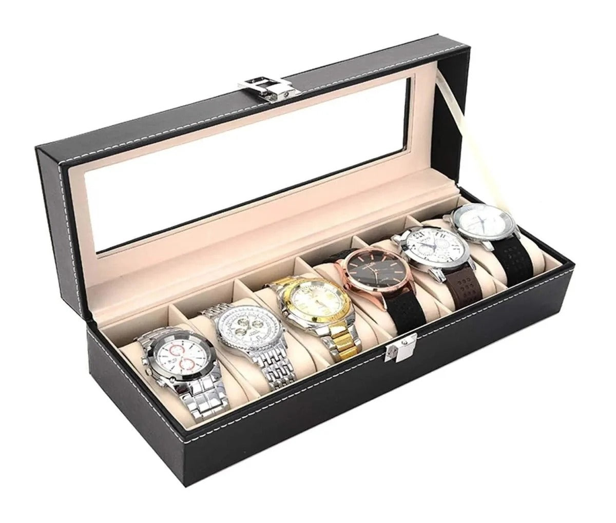Leather Watch Box Multi-Grid Storage Nexusmart view 3 - Nexusmart Pakistan