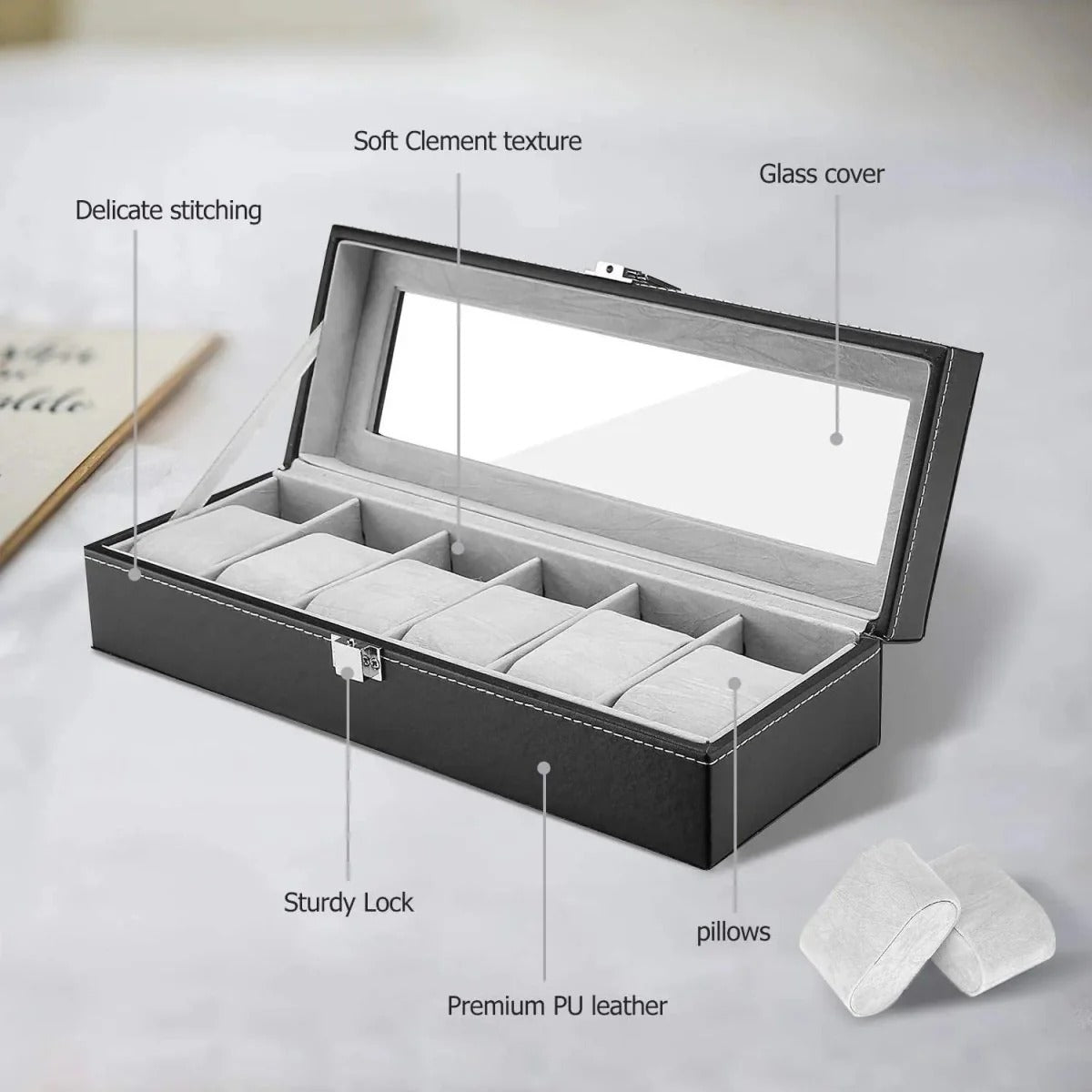 Leather Watch Box Multi-Grid Storage Nexusmart product image - Nexusmart Pakistan